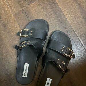 Steve Madden Black Slide Sandals